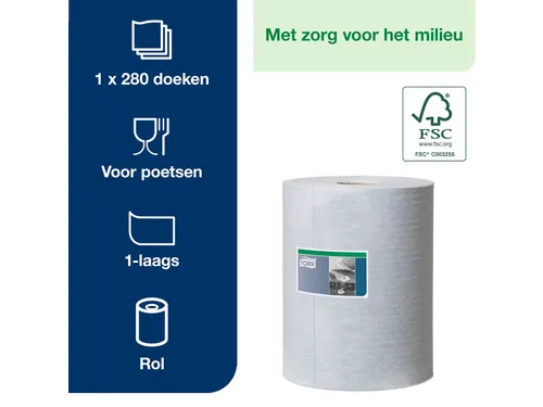 Reinigingsdoek Tork 530237 Heavy-Duty W1/2/3 multifunctioneel Blauw