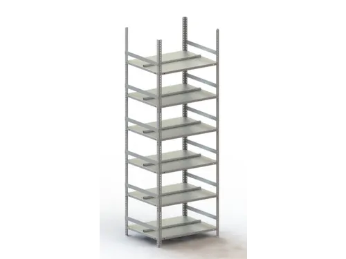 Schroefstelling Basisveld Ral7035 1850x754x604mm 6legborden 80kg