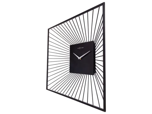 Wandklok Nextime 45x45x15 zwart metaal Vasco Square
