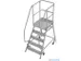 bordestrap,verrijdbaar,bordes H 1,2m,5treden,aluminium,4zwenkwielen