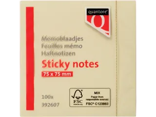 Memoblok Quantore 76x76mm geel - 2