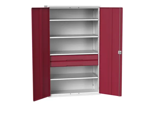 universele kast,HxBxD 2000x1300x550mm,4xStalen bodem,2lade(n)