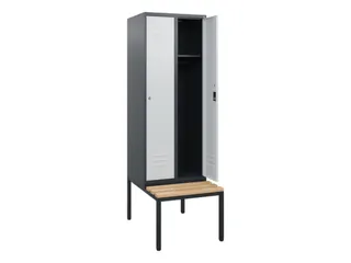 locker met bank,HxBxD 1950x600x815mm,2vak,vak B 300mm,cil.-slot - 2
