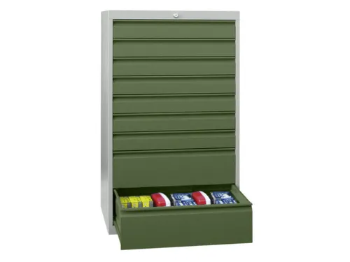 ladekast HxBxD 1000x715x600mm 8laden slot RAL7035 front RAL6011