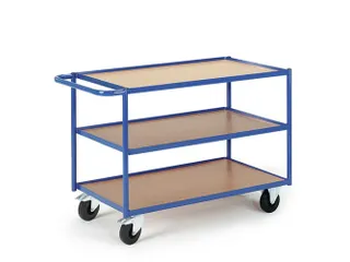 tafelwagen,draagverm. 250kg,3etage(s),laadvl. LxB 790x490mm,houtetage - 1