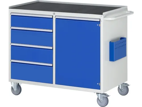 gereedschapswagen 975x1145x650mm metaalblad 450kg 4 laden+kast RAL5010