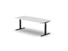 Elektrisch ihv Vergadertafel Vatvorm 2000x800mm Zwart+ Wit Blad