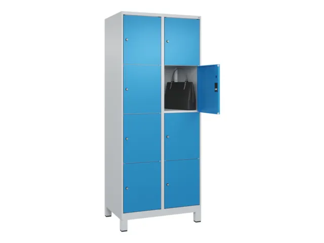 lockerkast,HxBxD 1950x800x500mm,2x4vakken,vak B 400mm,cil.-slot,voeten