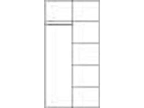 Garderobekast 1950x930x500mm Hoedenplank Kledingstang 4legborden