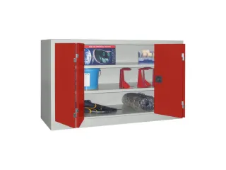 Ruime Vouwdeurkast 1000x1500x500mm 2legborden Ral7035 Front Ral3000 - 1