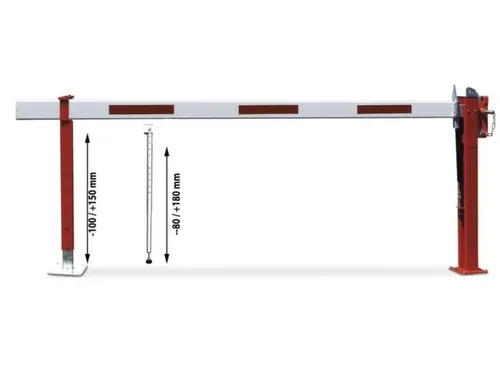 Slagboom Met Gasdrukveer Breedte 4M Met Oplegsteun Verzinkt Wit/rood