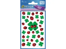 papieretiket Z-design Creative pakje a 3 vel klavers/lieveheersbeestje