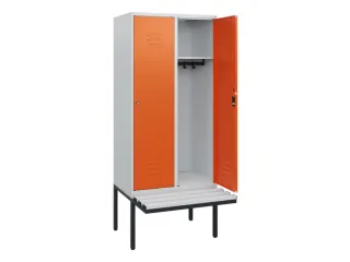 locker met bank,HxBxD 1950x800x815mm,2vak,vak B 400mm,cil.-slot - 2