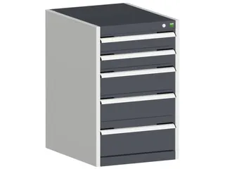 ladekast HxBxD 800x525x525mm 5laden romp RAL7035 front RAL7016 - 1