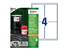 Avery B3483-50 Ultra Resistente Etiketten A4 105x148mm 200 Stuks