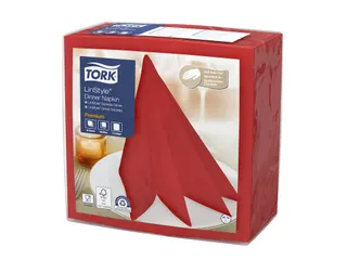 Linstyle Dinnerservet 39x39cm 1/4 vouw rood 14x50 stuks - 2
