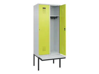 locker met bank,HxBxD 2120x800x815mm,2vak,vak B 400mm,cilinderslot - 1