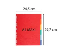 Tabbladen karton 220g 6-delig A4 maxi Assorti