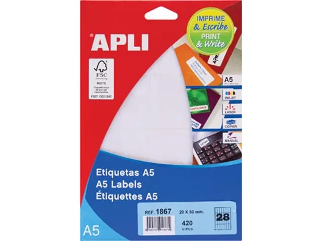 Etiketten 20x50mm Print & Write Wit