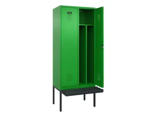 locker met bank,voor scheiding van kleding,HxBxD 2120x800x815mm,2vak - 1