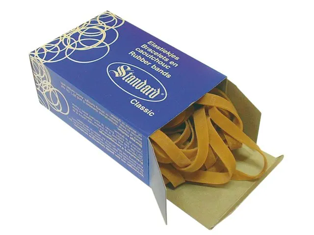 Elastiek Standard Rubber Bands 87 120x10mm 100gr 32 stuks bruin