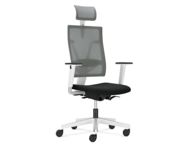 Nowy Styl Bureaustoel 4ME met hoofdsteun Net Zilver