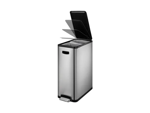 Pedaalemmer Afvalscheiding Ecoslim Step Bin 20+20 Liter Mat Rvs