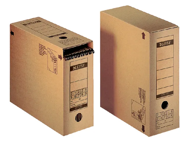 Archiefdoos Leitz 6086 Premium 120x275x325mm met afsluitklep bruin