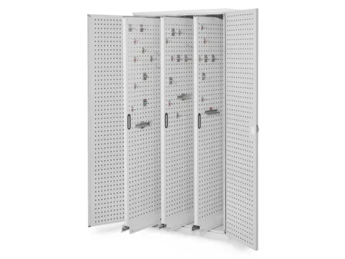 verticale kast,HxBxD 1950x1000x600mm,geperfor. deur,RAL5010