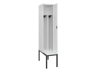 locker met bank,voor scheiding van kleding,HxBxD 2120x400x815mm,1vak - 1