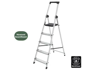 Huishoudtrap aluminium SL500 Zilver 5 Treden - 6
