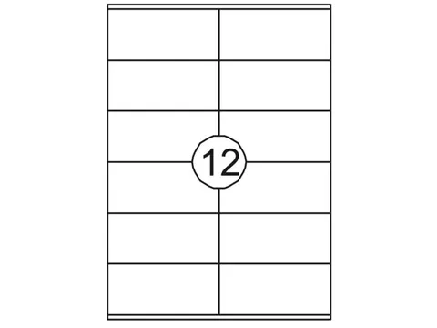 Etiket Rillstab 105x48mm Wit 1200 Stuks