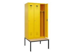 locker met bank,voor scheiding van kleding,HxBxD 2120x900x815mm,3vak