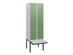 locker met bank,HxBxD 1950x600x815mm,2vak,vak B 300mm,cil.-slot