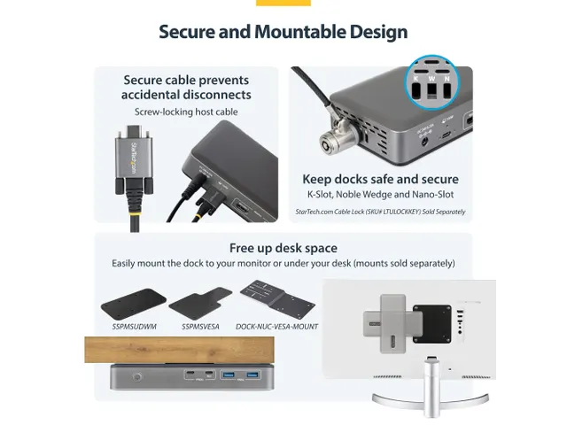 StarTech USB-C Dockingstation 2x HDMI 4K60, LAN, 100W PD