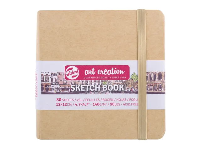Schetsboek Talens Art Creation 80 witte vellen 140gr 120x120mm kraft