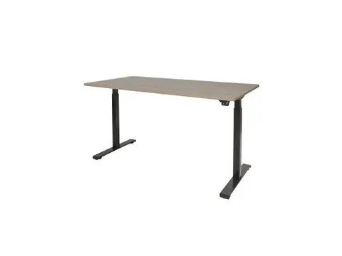 Dextro Basic Zit-sta Bureau Elektrisch 160x80 Robson Eiken 25mm Zwart