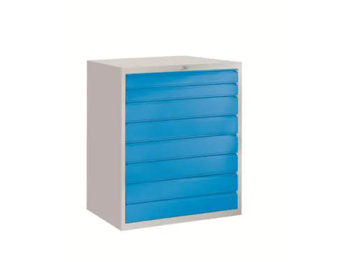 ladekast,HxBxD 1200x1023x600mm,8lade(n),cil.slot,RAL7035,front RAL3000