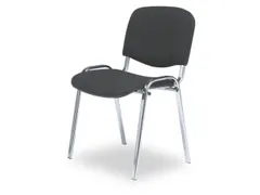 Bezoekersstoel,4Voeten Ovale Buis Verchroomd,Zitting Stof Zwart