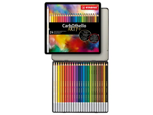 Kleurpotloden STABILO CarbOthello kalkpastel assorti blik à 24 stuks