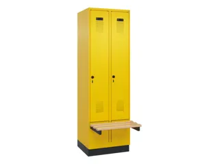 locker met bank,HxBxD 1950x600x815mm,2vak,vak B 300mm,draaigrendel - 2