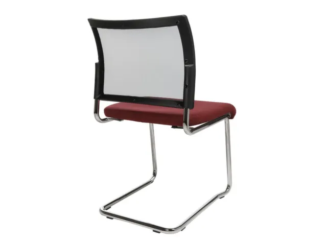 Siège visiteur assise bordeaux dossier maille noir assise HxlxP 450x4