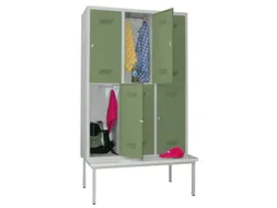banklocker,dubbeldeks,HxBxD 2150x1200x800mm,RAL7035,front RAL6011