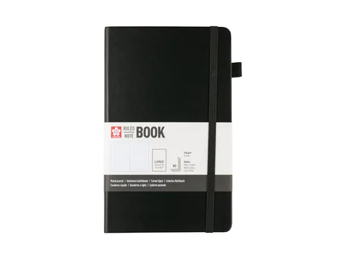 Notitieboek Sakura hard cover large lijn zwart 130x210mm