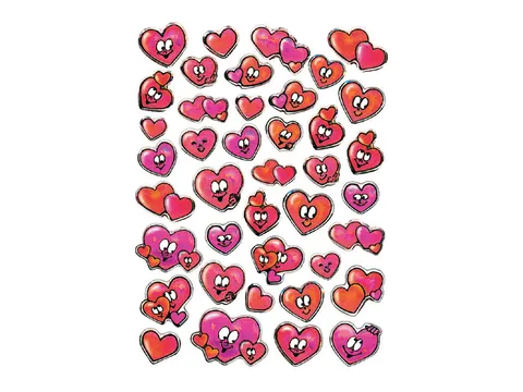 Sticker Etiket Herma 5371 Hartjes met ogen Stone 42 stuks