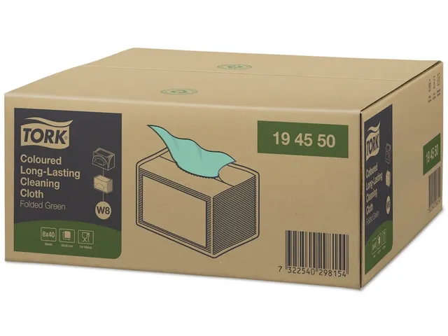 Reinigingsdoek Tork Long lasting W8 multifunctioneel groen 194550