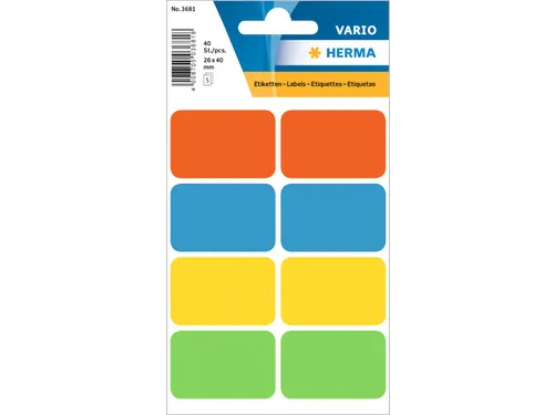 HERMA 3681 Universele etiketten 25x40mm Assorti 40 stuks