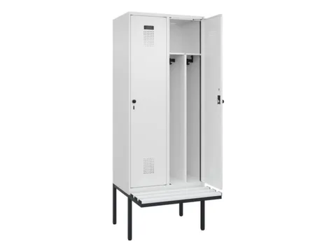 locker met bank,voor scheiding van kleding,HxBxD 2120x800x815mm,2vak