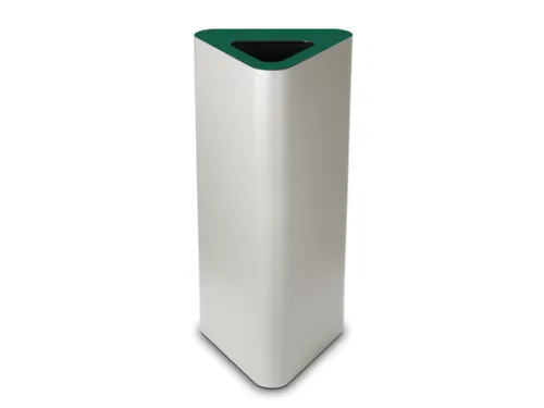 afvalbak,60l,HxBxD 800x380x380mm,romp staal wit,gesloten