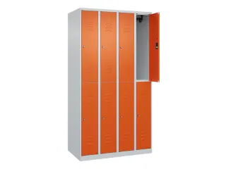 dubbeldekse locker,HxBxD 1850x1000x500mm,4x2vak.,vak B 250mm,cil.-slot - 2